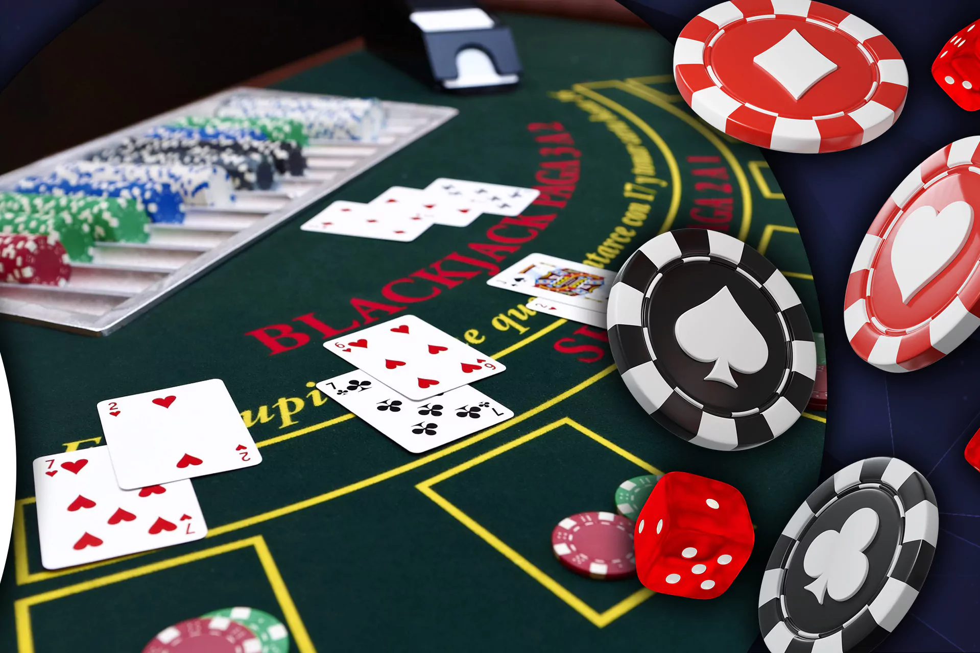 Try to win money by collecting 21 points in blackjack.