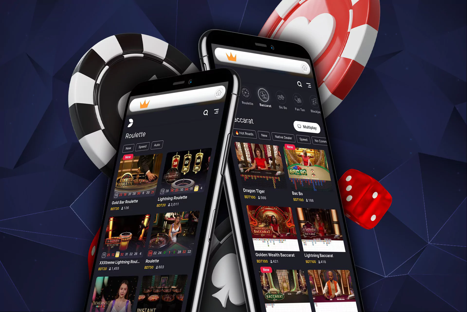 There is a wide choice of casino games un the ICCWIN app.