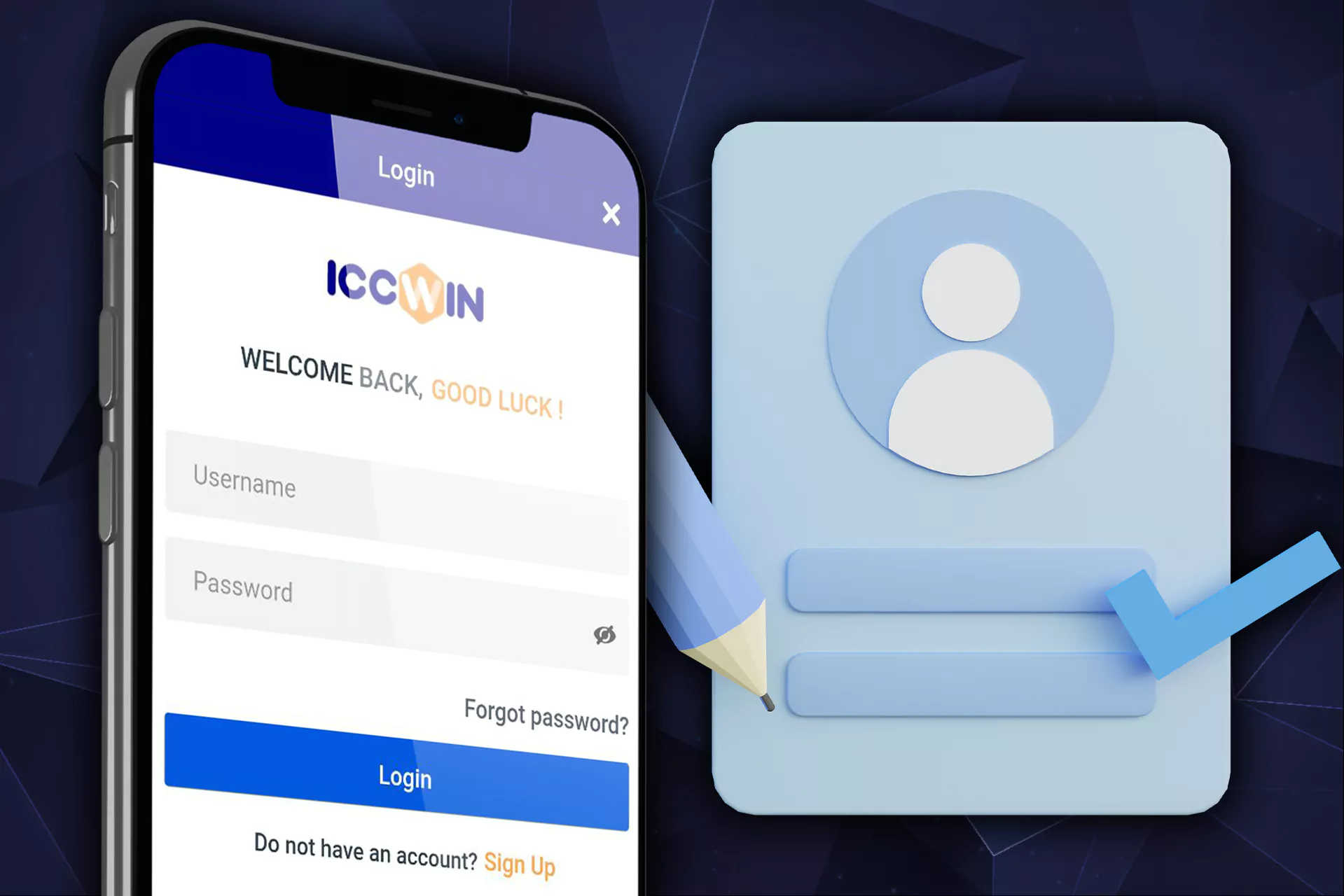 Enter your username and password and log in to ICCWIN.