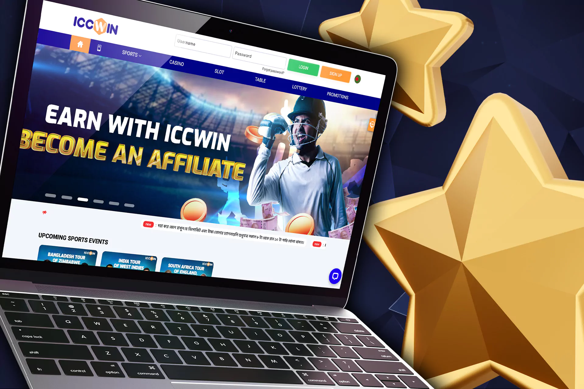 You wiil find sports betting and casino games in the ICCWIN company.