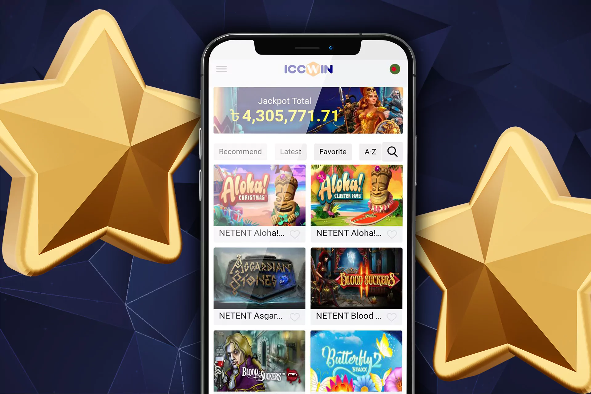 You will find a lot of betting options and casino games in the ICCWIN app.