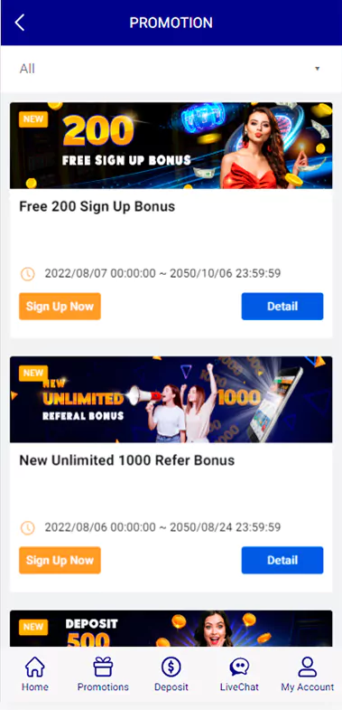 Don't miss new bonuses and promotions in ICCWin mobile app.