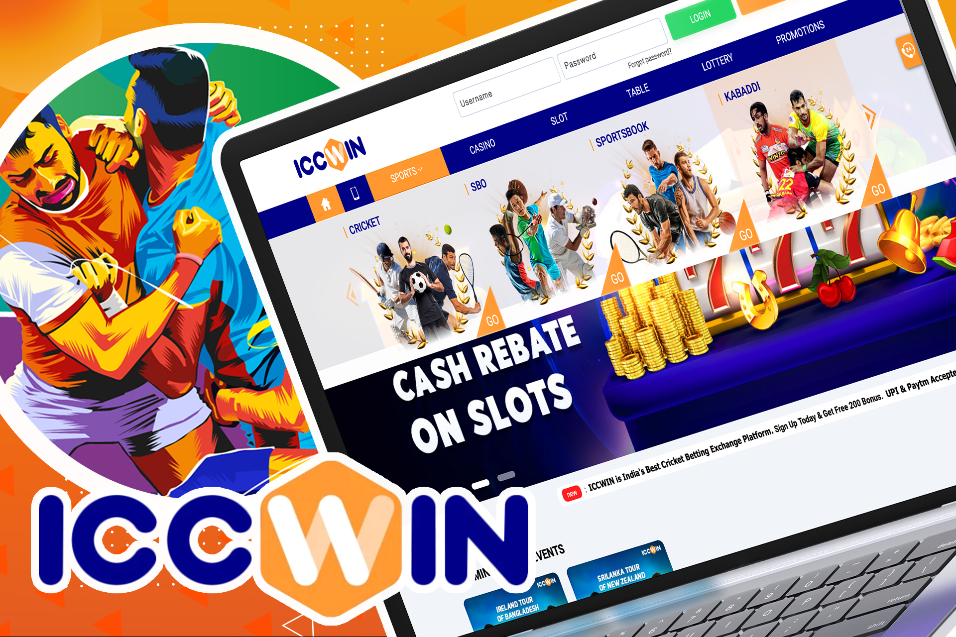 Open the ICCWIN sportsbook and find the kabaddin matches.